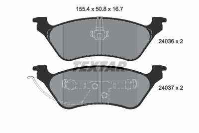 Комплект тормозных колодок, дисковый тормоз TEXTAR 2403605 для CHRYSLER VOYAGER