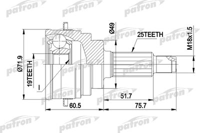 PATRON PCV1365 ШРУС  для SUZUKI BALENO (Сузуки Балено)