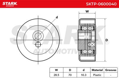 обтящна ролка, пистов ремък STARK SKTP-0600040