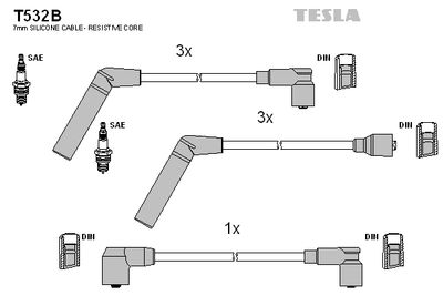 Комплект проводов зажигания TESLA T532B для MITSUBISHI SIGMA