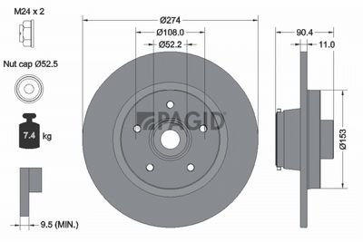Tarcza hamulcowa PAGID 56294NC