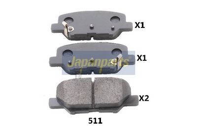 JAPANPARTS Stabdžių trinkelių rinkinys, diskinis stabdys