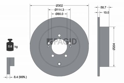 Tarcza hamulcowa PAGID 54670NC