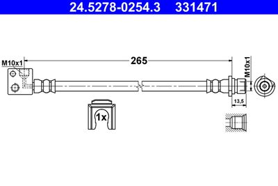 Тормозной шланг ATE 24.5278-0254.3 для HONDA JAZZ