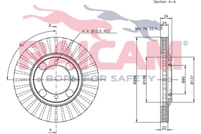 Тормозной диск RAICAM RD00330 для MITSUBISHI COLT