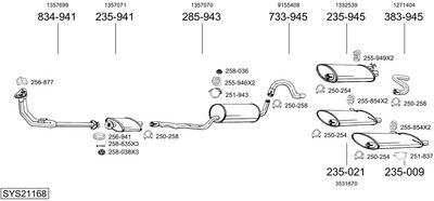 Изпускателна система BOSAL SYS21168