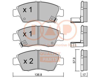 Комплект тормозных колодок, дисковый тормоз IAP QUALITY PARTS 704-06017P для HONDA CRX