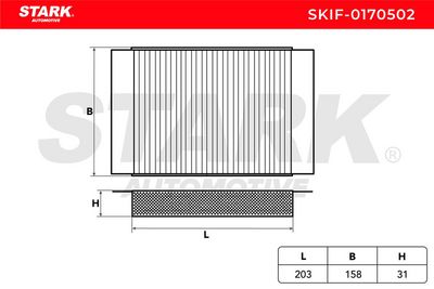 Филтър купе (поленов филтър) STARK SKIF-0170502