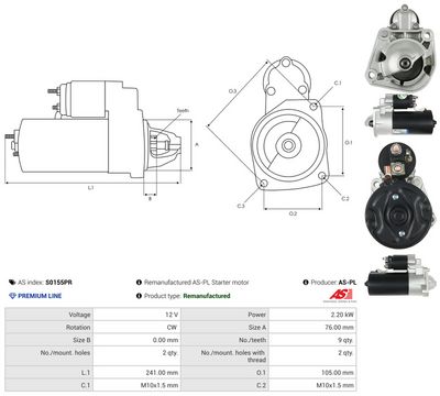STARTER AS-PL S0155PR 4