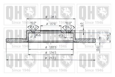 Тормозной диск QUINTON HAZELL BDC3944 для CITROËN AX