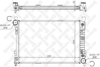 STELLOX 10-25386-SX Радиатор охлаждения двигателя для MERCEDES-BENZ C-CLASS T-Model (S203)