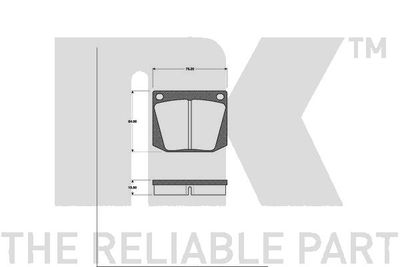 Zestaw klocków hamulcowych, hamulce tarczowe NK 229902