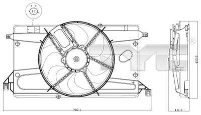 Вентилятор, охлаждение двигателя TYC 820-0002 для MAZDA 3