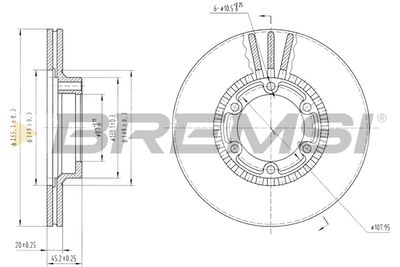 Тормозной диск BREMSI CD6392V для MITSUBISHI L300