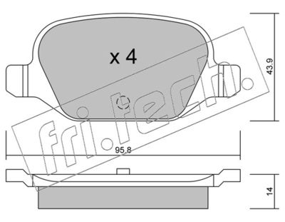 Комплект тормозных колодок, дисковый тормоз fri.tech. 333.0 для LADA GRANTA