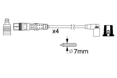 Комплект проводов зажигания BOSCH 0 986 356 344 для SKODA SUPERB