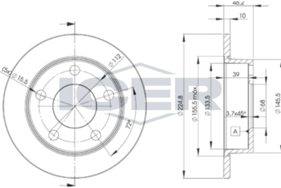 ICER 78BD3634-2 Тормозные диски для AUDI A8 D2 (4D2, 4D8)
