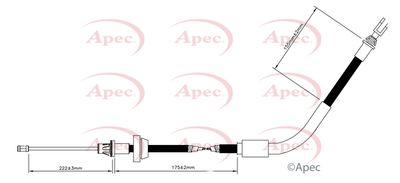 Cable Pull, parking brake APEC CAB1680