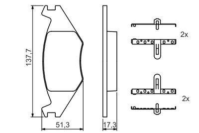 Brake Pad Set, disc brake 0 986 468 890