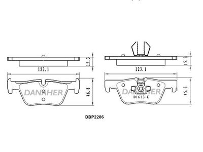 Комплект тормозных колодок, дисковый тормоз DANAHER DBP2286 для SYM JOYMAX