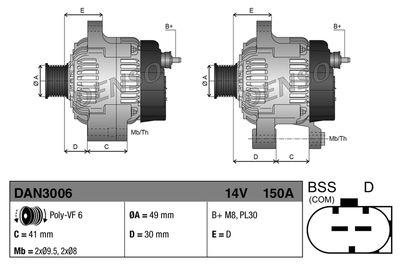 GENERATOR / ALTERNATOR DENSO DAN3006 2