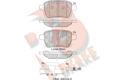 Комплект тормозных колодок, дисковый тормоз R BRAKE RB2170-203 для OPEL ADAM