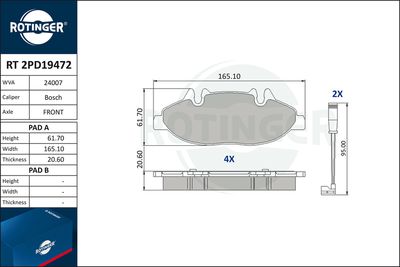 Комплект тормозных колодок, дисковый тормоз