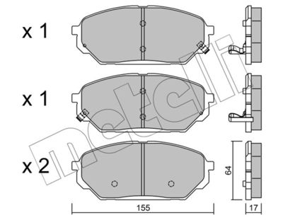 Комплект тормозных колодок, дисковый тормоз METELLI 22-0999-0 для HYUNDAI ix55