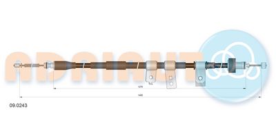 Тросик, cтояночный тормоз ADRIAUTO 09.0243 для KIA PICANTO