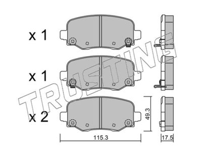 Комплект тормозных колодок, дисковый тормоз TRUSTING 1018.1 для JEEP COMPASS