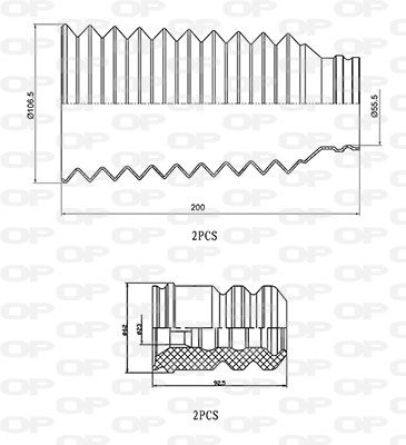 Пылезащитный комплект, амортизатор OPEN PARTS DCK5012.04 для MERCEDES-BENZ CLC-CLASS