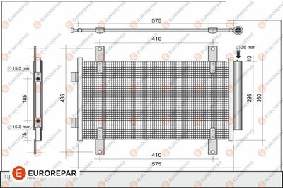 EUROREPAR 1610161280 Радиатор кондиционера  для PEUGEOT BOXER (Пежо Боxер)