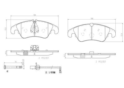 Sada brzdových destiček, kotoučová brzda BREMBO P85098N