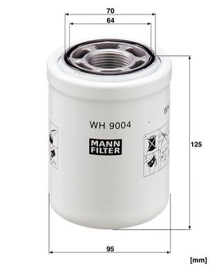 Hydraulisch filter (geschroefd) past: BOBCAT 773, A300, A770, 130, 150, 160, 175, 185, 205, 220, 250, 300, 330, 450, 510, 530, 550, 570, 590, 630, 650, 740, 770, 850, 180, 190, 320, 750, 870