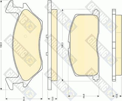 Комплект тормозных колодок, дисковый тормоз GIRLING 6108789 для TOYOTA STARLET