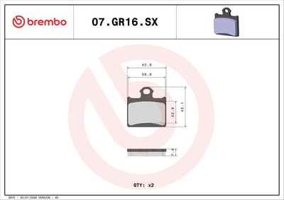 Set placute frana BREMBO 07GR16SX