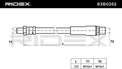 спирачен маркуч RIDEX 83B0262
