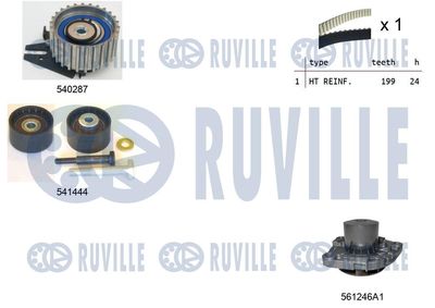 Водяной насос + комплект зубчатого ремня RUVILLE 5502601 для CADILLAC BLS
