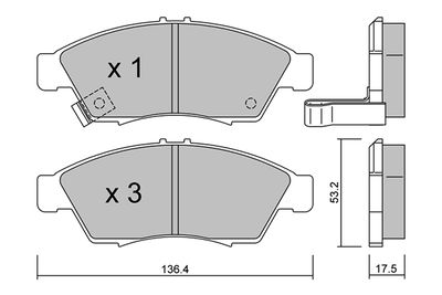 Комплект тормозных колодок, дисковый тормоз AISIN BPSZ-1003 для SUZUKI LIANA
