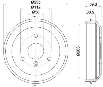 HELLA 8DT 355 301-581 Тормозной барабан  для SMART CROSSBLADE (Смарт Кроссбладе)