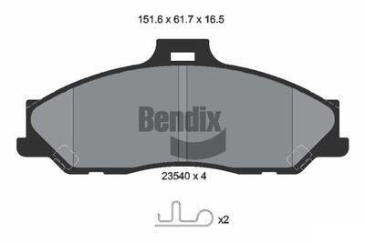 Комплект тормозных колодок, дисковый тормоз BENDIX Braking BPD2007 для FORD RANGER