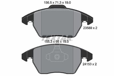 Комплект тормозных колодок, дисковый тормоз TEXTAR 2358901 для PEUGEOT 208