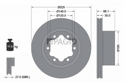Tarcza hamulcowa PAGID 56058NC