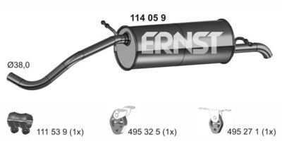 Глушитель выхлопных газов конечный ERNST 114059 для SKODA FABIA