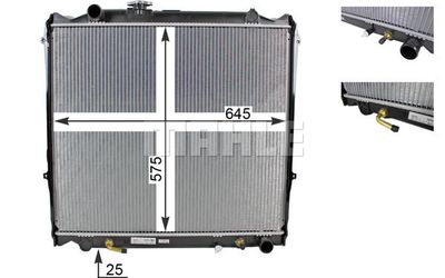 Радиатор, охлаждение двигателя MAHLE CR 1521 000S для TOYOTA LAND CRUISER