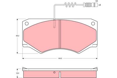 Комплект тормозных колодок, дисковый тормоз TRW GDB1067 для MERCEDES-BENZ T1/TN
