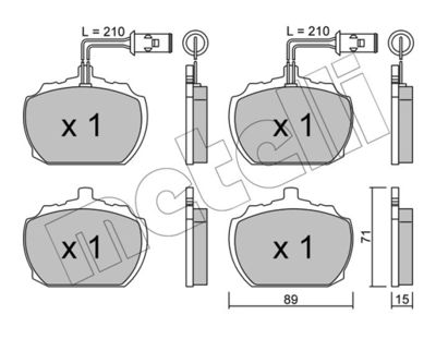Комплект тормозных колодок, дисковый тормоз METELLI 22-0678-1 для ROVER 2000-3500