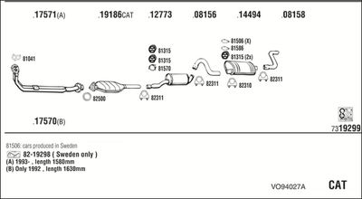 ABGASANLAGE WALKER VO94027A