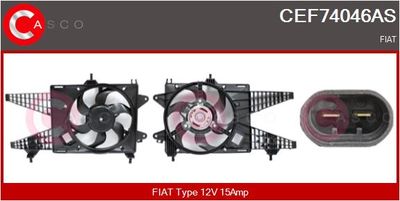 CASCO CEF74046AS Вентилятор системы охлаждения двигателя  для FIAT PUNTO (188_) 1.9 JTD