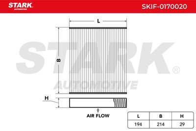 Филтър купе (поленов филтър) STARK SKIF-0170020